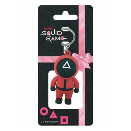 Squid Game 3D Rubber Keychain Triangle Guard 6 cm