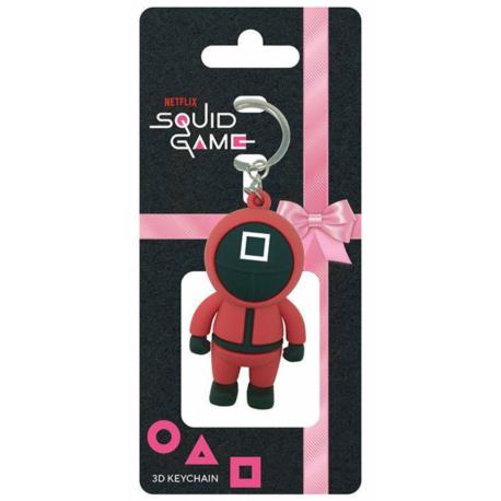 Squid Game 3D Rubber Keychain Square Guard 6 cm