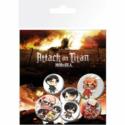 Attack on Titan Pin-Pack Buttons 6-Pack Chibi Characters
