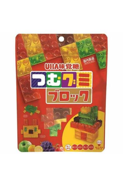 Tsumugumi Black Gumy Candy Big Pack - żelki 4 smaki w kształcie klocków duża paczka, UHA